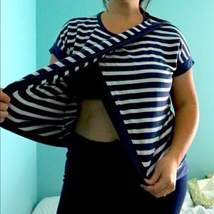 Cozy Nursing Motherhood maternity Shirt - Large